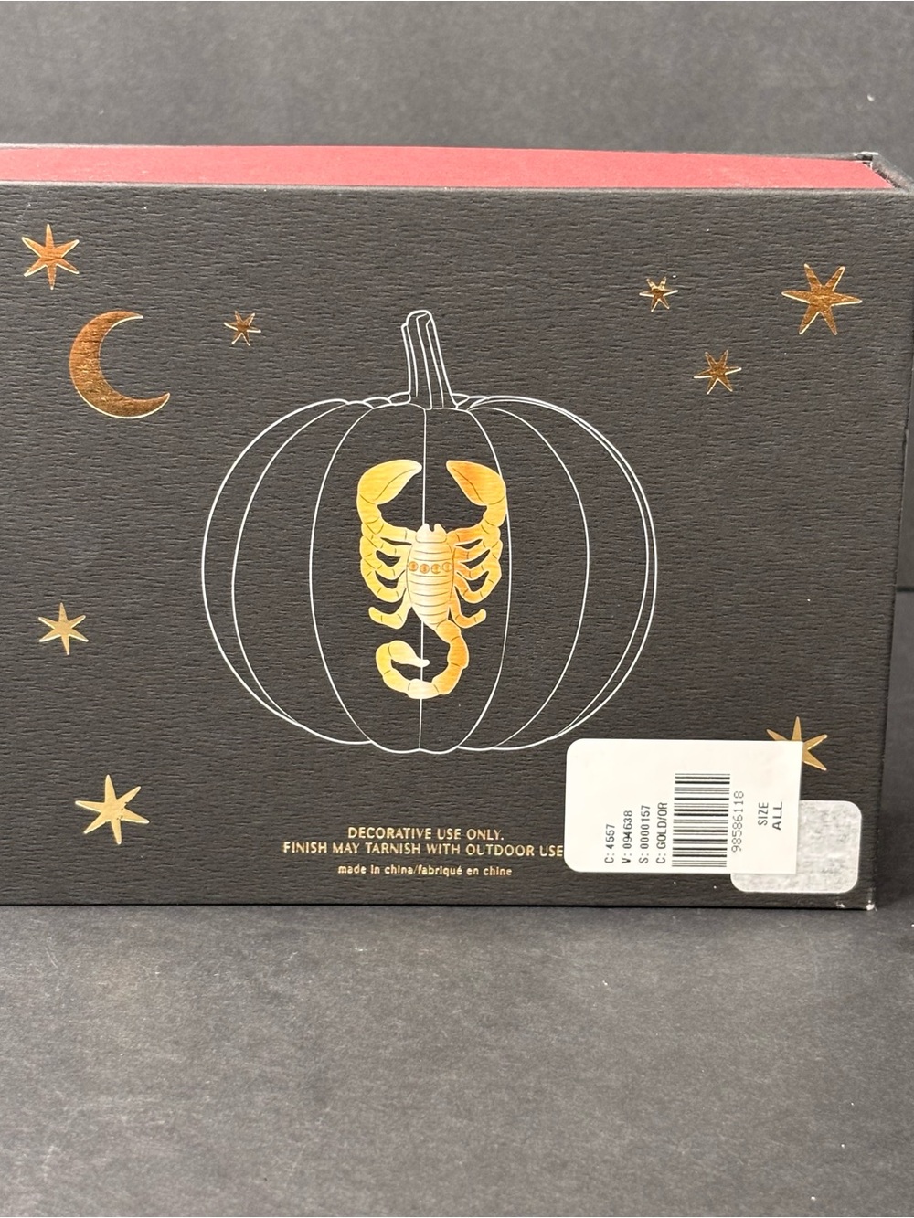 Anthropologie Halloween Gold Scorpion Scorpio Pumpkin Pin Charms Decor NWT - Picture 3 of 7